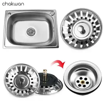 

1Pcs Kitchen Stainless Steel Waste Plug Sink Drain Stopper Basket Strainer