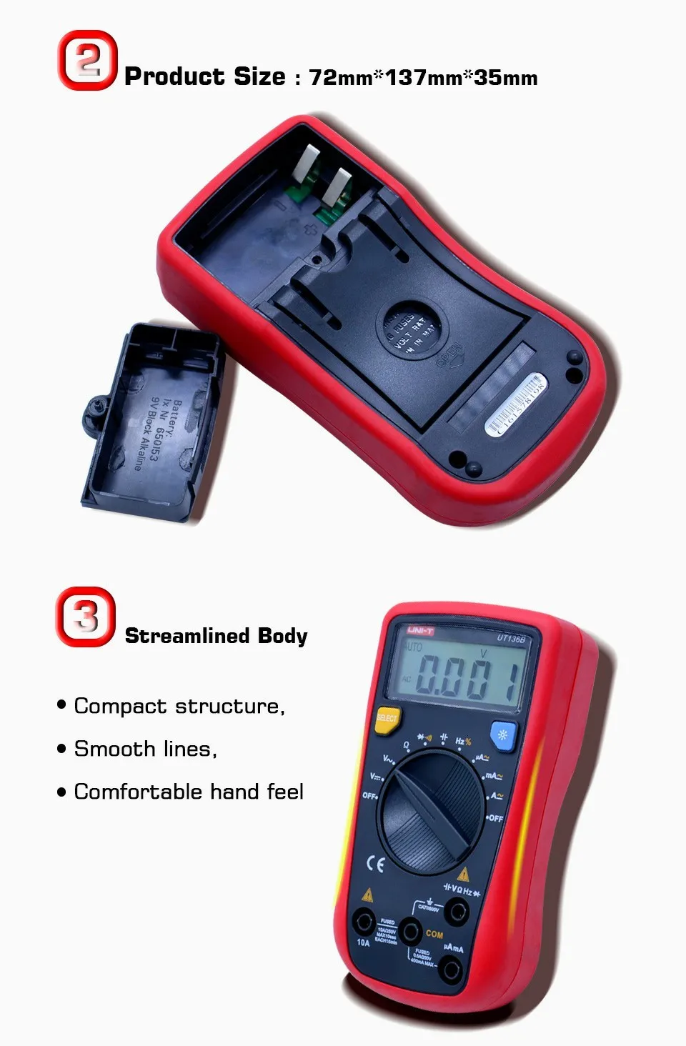 Цифровой мультиметр UNI-T UT136A UT136C UT136D AC/DC Ток Напряжение сопротивление частота тест er Диод Непрерывность зуммер тест