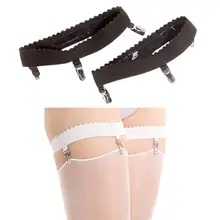 Womens Elastic Anti Slip Leg Garter Belt Thigh High Stocking Suspender with Clip F42F