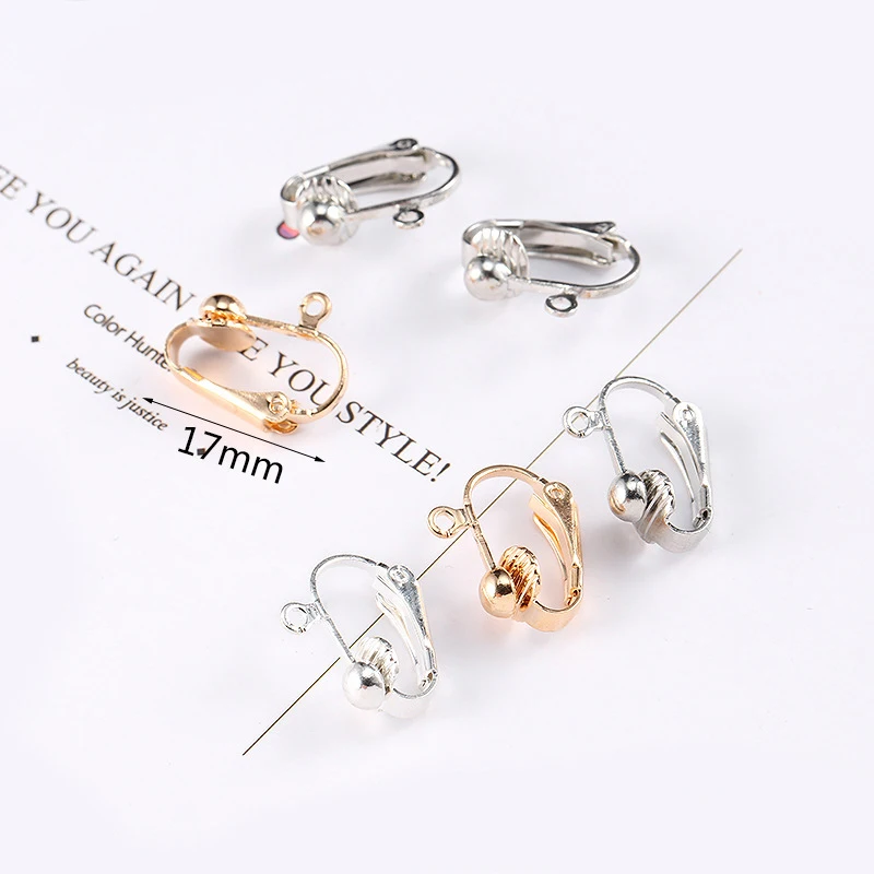 

12PCS 17MM Gold Color Silver Color Zinc Alloy Earring Clip for Jewelry Earring Making Findings Accessories