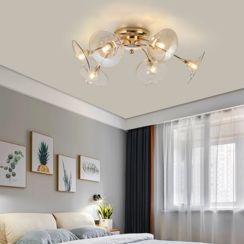 Nordic Warm Led Ceiling Light Creative Romantic Living Room Restaurant Ceiling Lamp Postmodern Bedroom Kitchen Ceiling Fixtures