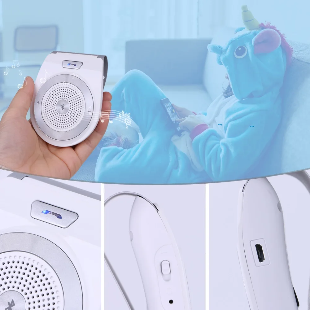Автомобильный Bluetooth комплект, мини-козырек, Bluetooth музыкальный приемник, громкая связь, динамик, поддержка телефона, беспроводной автомобильный Bluetooth комплект, автомобильная электроника