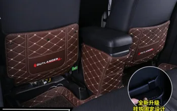 

Box car rear armrest row anti kick pad, artificial Leather Holster For MITSUBISHI outlander Car-styling Accessories 2018