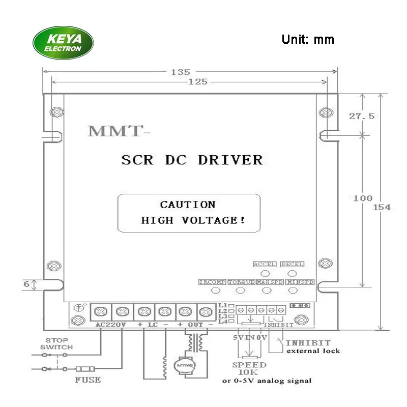 factory price high power 180v 220V 35A SCR DC motor controller 3kw 4kw Dc motor speed controller for PMDC series excited
