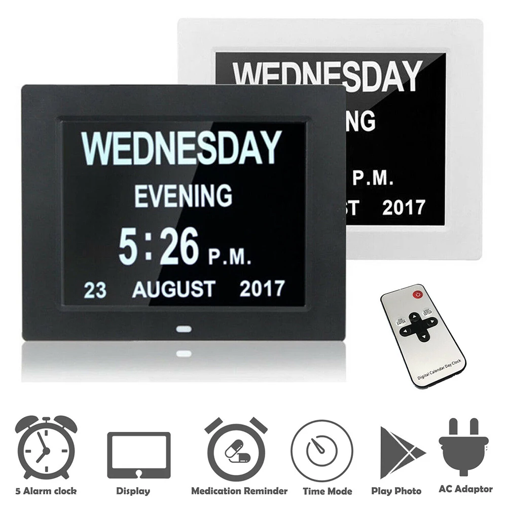 7 " 8 Languages Digital Day Clock Led Calendar Day/week/month/year