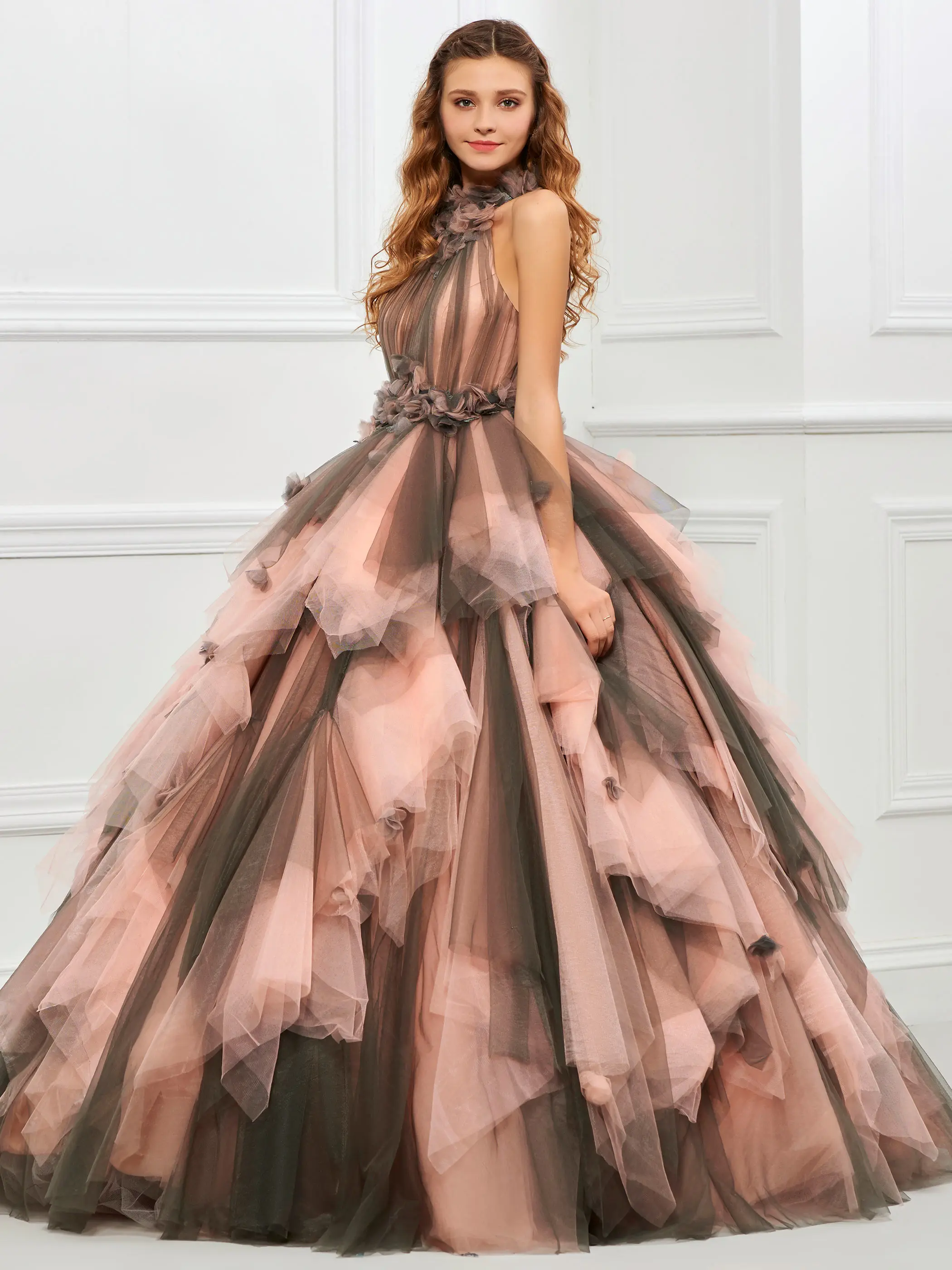 Уникальное бальное платье tanpeller с 3D цветами Quinceanera фатиновое многослойное