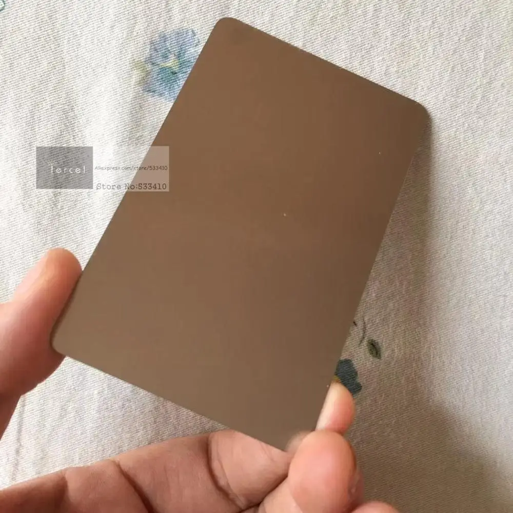 100pcs/lot 0.3mm thickness Blank stainless steel/metal business card mirror finish with price