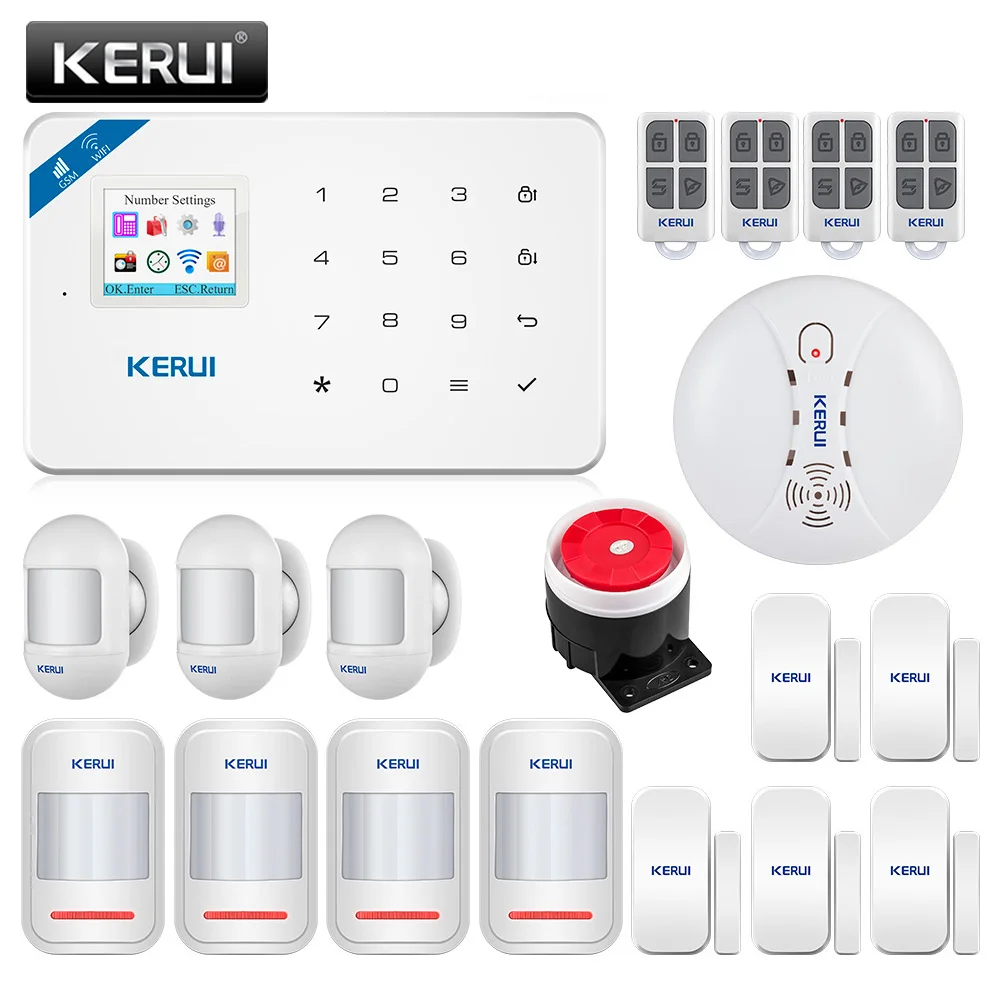 Система охранной сигнализации KERUI W18 Wi Fi GSM сенсорная клавиатура дистанционное
