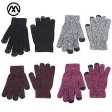Зимние мужские/женские вязаные перчатки с сенсорным экраном теплые уличные перчатки все относится к моде плюс бархатные высококачественные хлопковые перчатки
