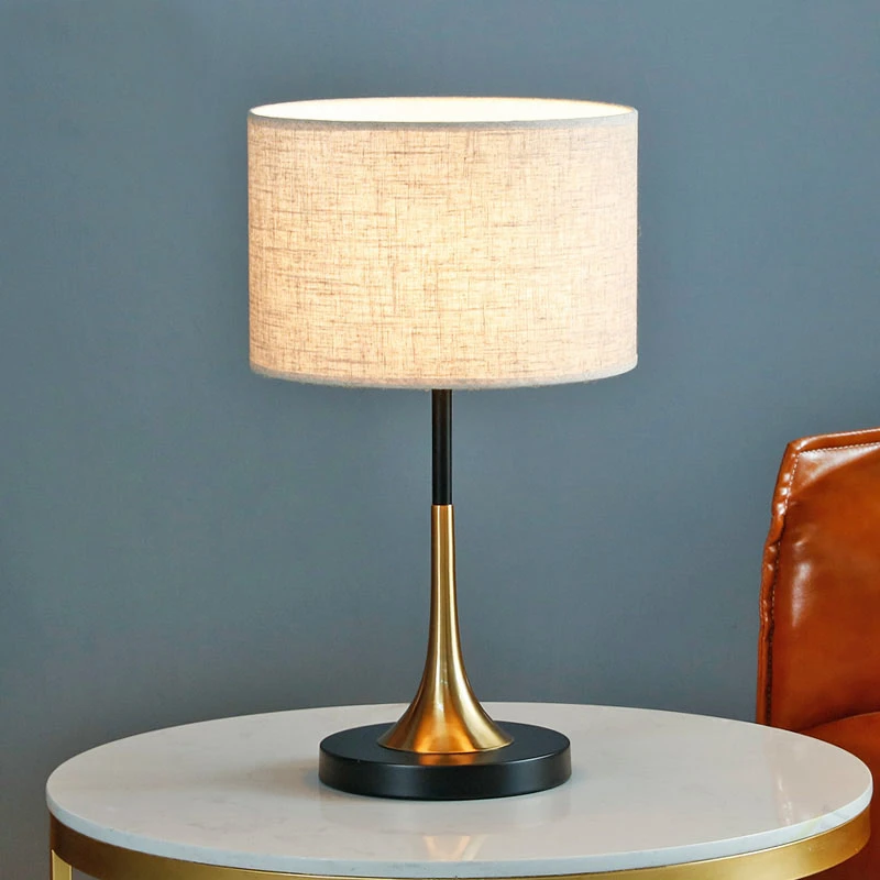 Nordic Retro LED table lamp indoor lighting decor vintage Bedroom bedside lamp fabric lampshade table light home deco luminaria