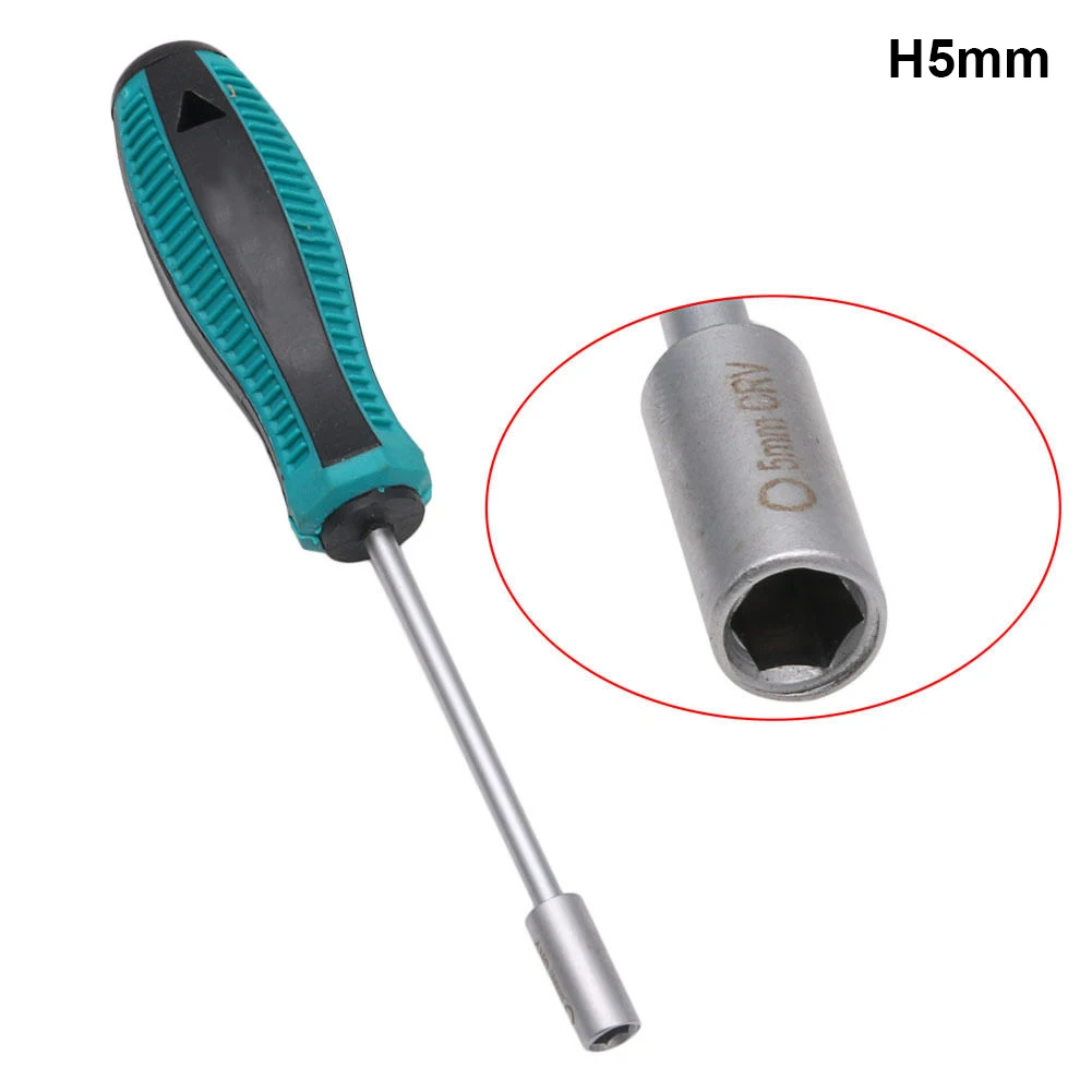 H5mm Metal Socket Driver Wrench Screwdriver Hex Nut Key Nutdriver Hand Tools 3mm-14mm J99Store - Цвет: H5mm