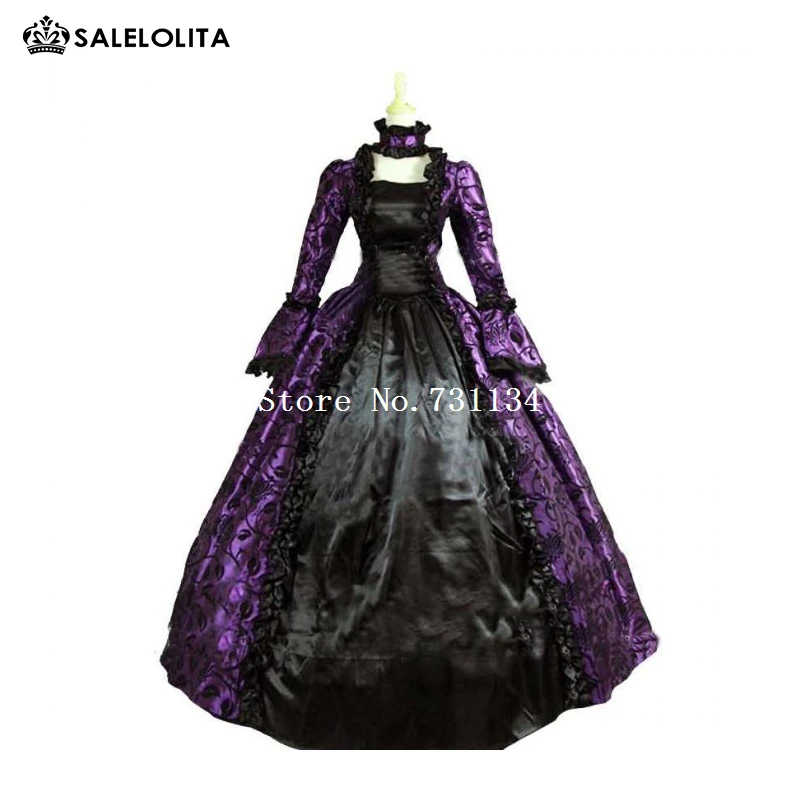 purple and black victorian dress