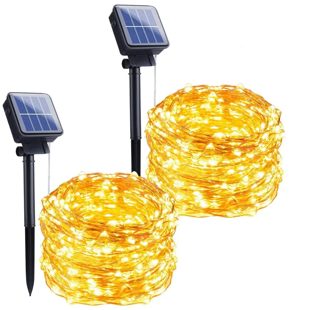 

Outdoor Solar String Lights 10M 20M LED Solar Lamps Waterproof 8 Modes Garland Fairy Christmas Decoration for Garden Street