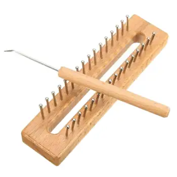 

1 Set 16x4cmWooden Board Knitting Loom Machine Knitting Tools Scarves Maker DIY Handmade Easy Weaving Tool