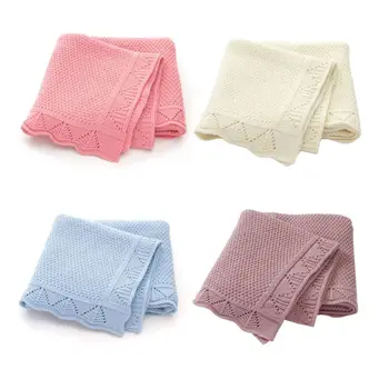 

New Baby Blankets Knitted Newborn Sleeping Bed Stroller Blanket Covers Soft Infantil Swaddle Wrap Multi-use