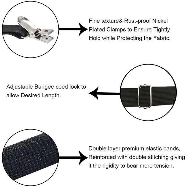 4 db Állítható Rugalmas Matrac Borító Saroktartó Klip Dupla Fej Klipek Megfogó Tartó Harisnyanadrág Ágynemű Rögzítők - Image 5