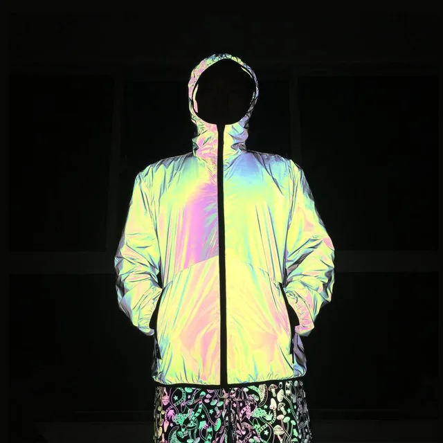 US $56.88 Colorvalue Rainbow Reflective Sport Jacket Unisex Colorful Reflective Cycling Windbreaker Leisure F