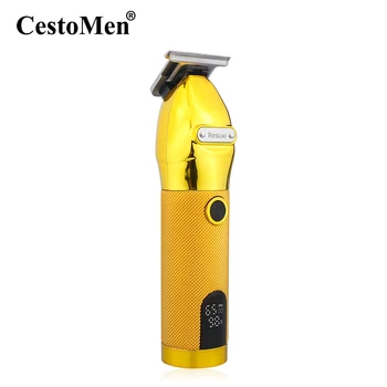 

CestoMen Electric Hair Clipper Electroplateed Surface USB Charing Hair Trimmer LED Display Battery Golden Clipper For JM-751
