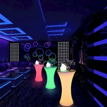 Перезаряжаемый освещенный барный журнальный столик RGB меняющий цвет освещенный коктейльный столик(L45* W45* H110cm) ночной диско-бар