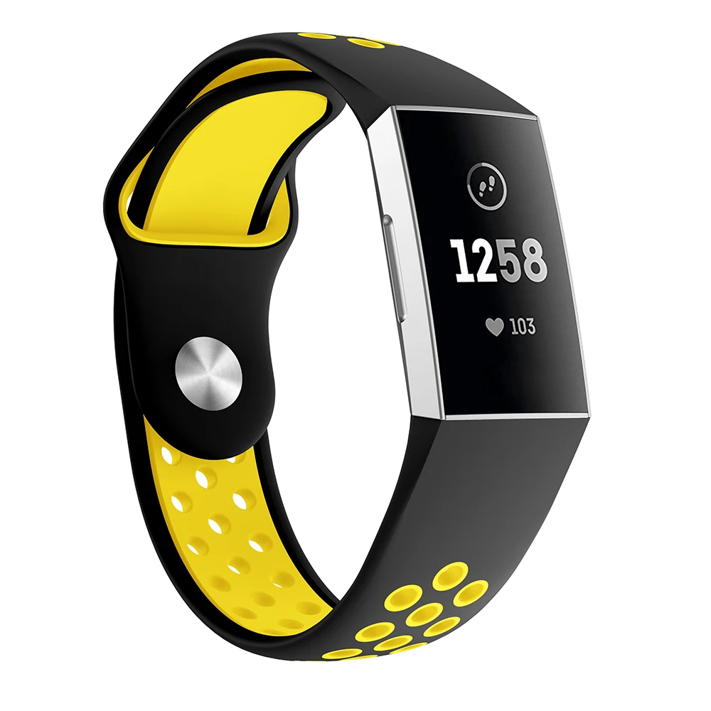 Спортивный силиконовый сменный ремешок для Fitbit Charge 4 дышащий браслет часов