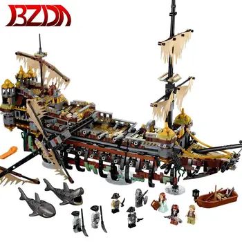 

BZDA Pirate ship Pirates of The Caribbean Captain Jack Silent Mary Building Blocks Model 71042 16042 Blocks Kids Toys Gifts