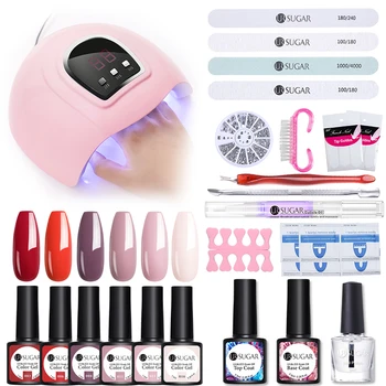

UR SUGAR Set 8pcs Gel Nail Polish Set With 36W UV LED Nail Dryer Lamp Complete Nail Art Kit Tools