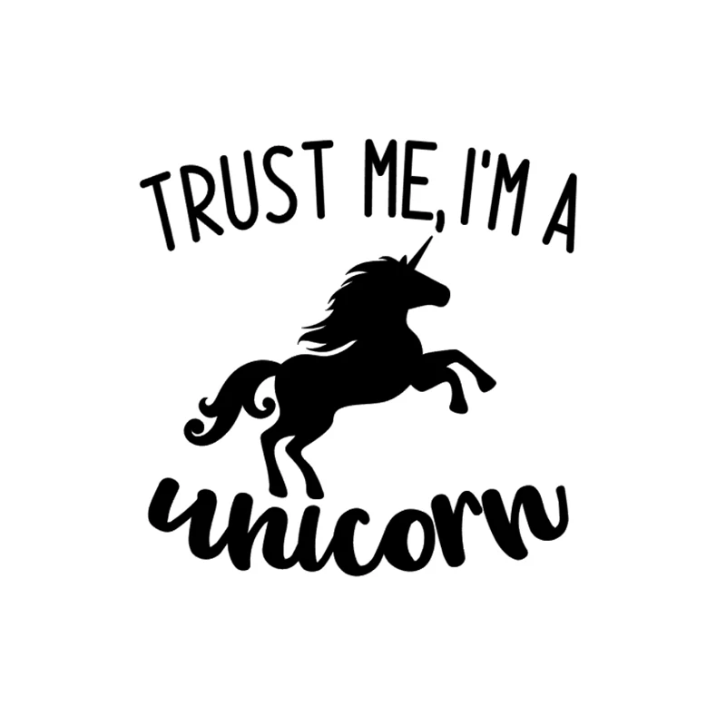 14*14 см Мода Trust Me I'm A Unicorn виниловая Автомобильная наклейка Милая Черная/белая