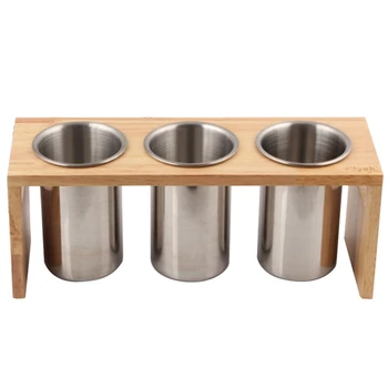 

Multifunction Kitchen Countertop with Base Drain Stainless Steel Easy to Clean Proof Cutlery Holder Flatware Organizer