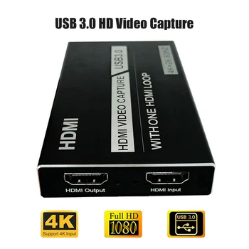 

4K 60Hz HDMI Video Capture Card HDMI to USB 3.0 Loop Out for PC Live Streaming Video Tuner Box Grabber Compatible