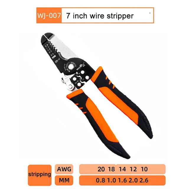 Vanjoin Wire Stripper Crimping Pliers Electrician Tools Alicate Multifuncional Wire Cutter Terminal Tubular Crimper Hand Tools 7inch wire stripper
