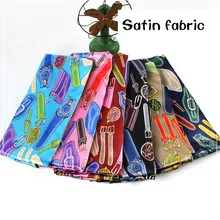 Печатный метр атласной ткани 150 см печать Модная одежда сумки ручной работы diy Ткань шарфы шарф diy ткань