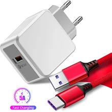 Быстрое зарядное устройство 3,0 зарядное устройство для мобильного телефона для Xiaomi 9 Redmi K30 Note 8 Pro Супер быстрая зарядка для huawei P30 5A usb type C кабель