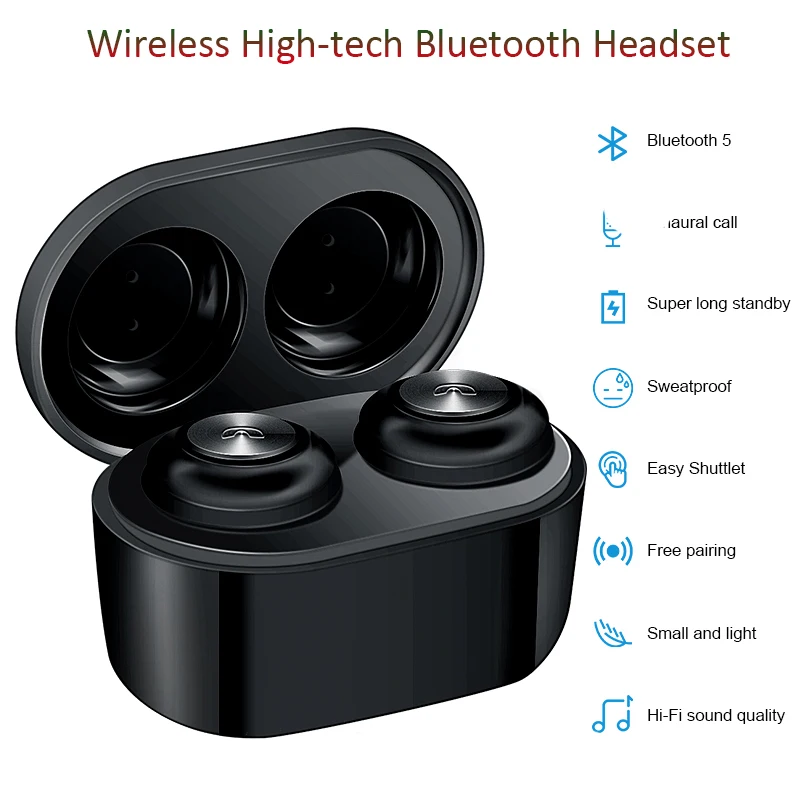 Audifonos Nuovo TWS fone Bluetooth 5,0 Auricolari Senza Fili Auricolare Impermeabile di Sport di Gioco del Trasduttore Auricolar