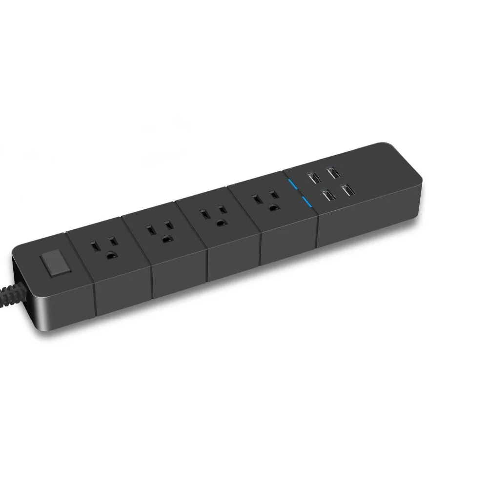 WiFi Smart power Strip, с 4 usb-портами для зарядки и 4 смарт-вилки переменного тока для много точек работает с Amazon Echo и Google Home