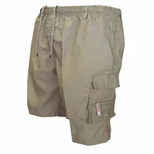 Men Multi Pocket Cargo Shorts Casual Cotton Knee Length Military Shorts Men Loose Army Tactical Shorts Homme Summer Sweatpants