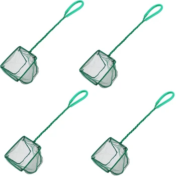 

Aquarium Net Fine Mesh Small Fish Catch Net with Plastic Handle - Green