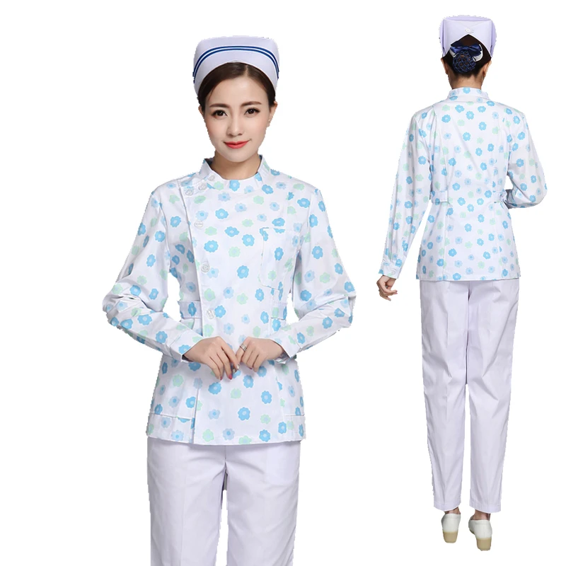 Style2 Long Set Short&Full Sleeve Scrubs Nersing Uniforms Hospital Medical Surgical Lab Coat Pharmacy Beauty Salon Overalls Dentist Work Wear - Цвет: Style2 Long Set