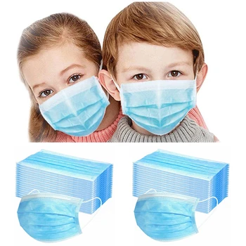 

100 PCS One-use Children's Mask Dustproof Anti-fog Breathable 3-Layer Mouth Face Masks for Face Shield Mascarillas Facemask Mask