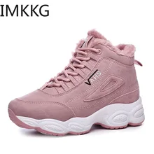 Женские ботильоны; теплые женские водонепроницаемые зимние ботинки; теплые плюшевые ботинки; Водонепроницаемые замшевые ботинки из флока; повседневная обувь