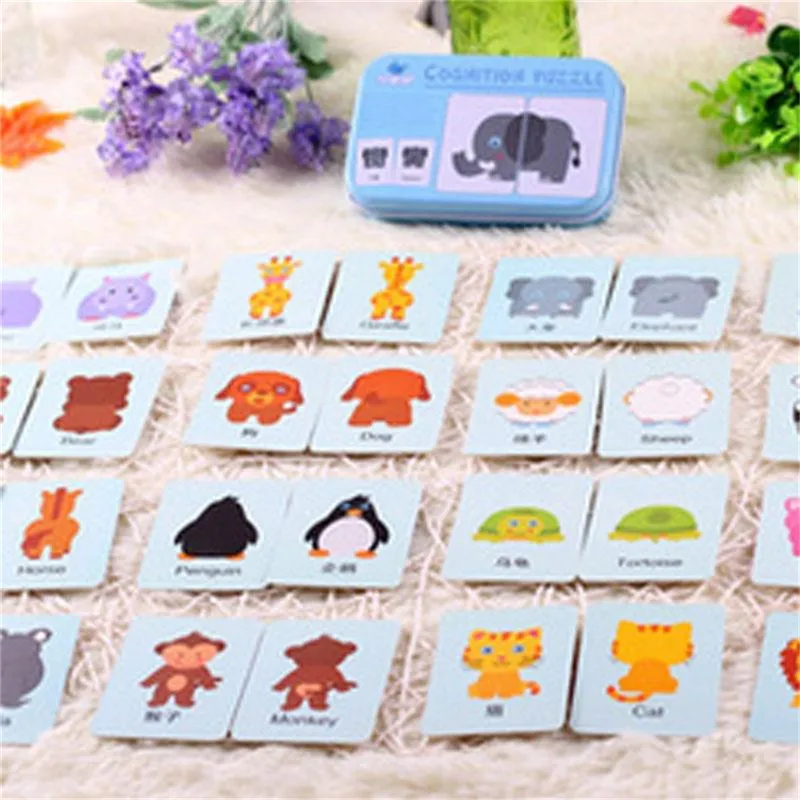 Puzzle Safe Simple Cards 32 Infant And Toddler Tear-Proof Early Learning Toys Children Literacy Cognitive Tin Box | Игрушки и хобби