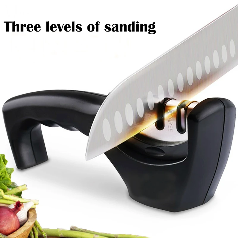 

Knife Sharpener 3 Stages Professional Kitchen Sharpening Stone Grinder knives Whetstone Tungsten Diamond Ceramic Sharpener Tool