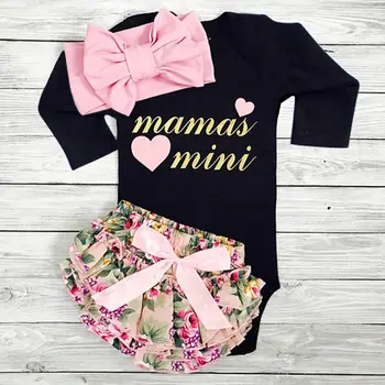 

Fashion Newborn Infant Autumn 3Pcs Set Cotton T-shirt Pants Headband Fall Toddler Outfits Suit baby's long sleeve jumpsuit
