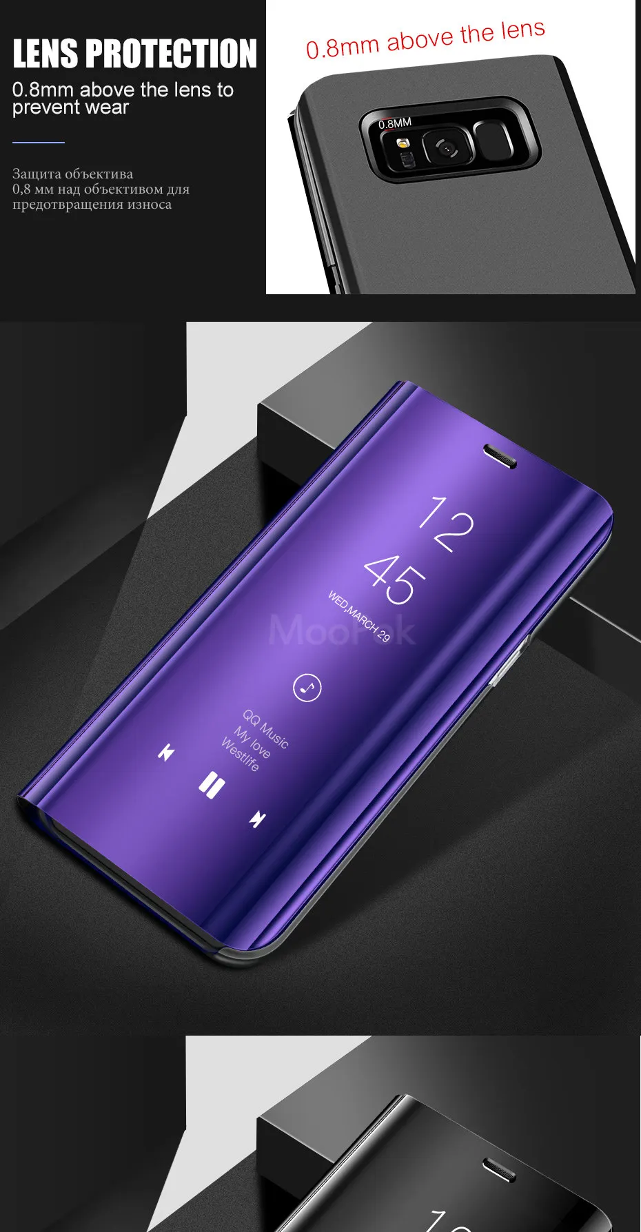 Умный зеркальный флип-чехол для samsung Galaxy S8 S9 S10 S7 Edge чехол для телефона для samsung A6 A8 J8 J6 J4 Plus Note 9 8 A9 A7 A5 чехол