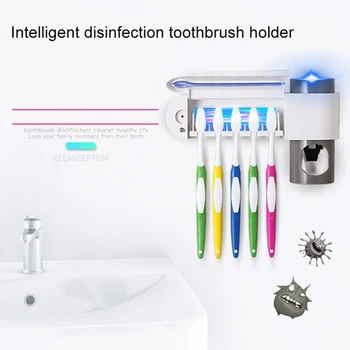 

Toothbrush Rack Shelf Ultraviolet Toothbrush Disinfection Sterilizer UV Disinfector Toothpaste Squeezers Toothbrush Holder