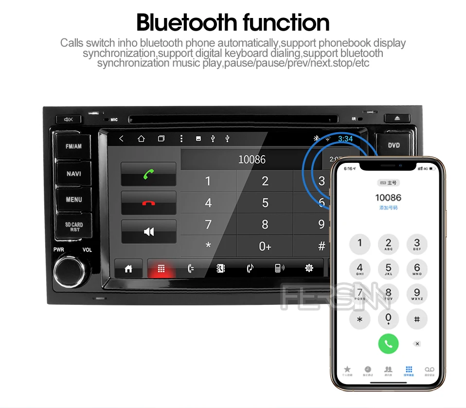 Fersinny android 9,0 Автомобильная dvd-навигационная система Радио для vw Touareg 2002-2007 gps навигация