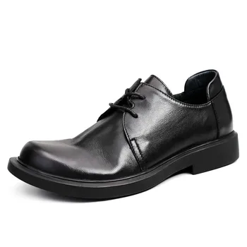 

Men Vintage Business Casual Genuine Leather Shoes Male Japan Style Streetwear Cowhide Big Head Leather Shoes