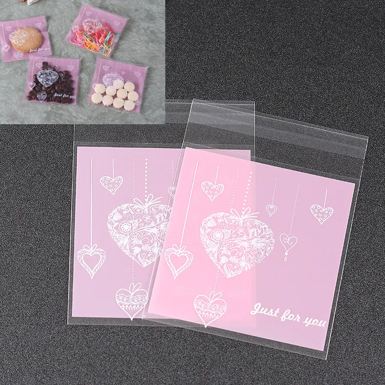 Some Pink LBSISI Life, 100 шт, сумка для печенья в форме сердца, любви, розы, конфет, свадебные украшения, сумочки для упаковки подарков для еды, печенья, бобов, мыла - Цвет: Some Pink