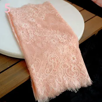 (3M/lot)  Chantilly Lace Fabric 40cm Scalloped Nylon Dress Eyelash Lace French Lace Fabrics