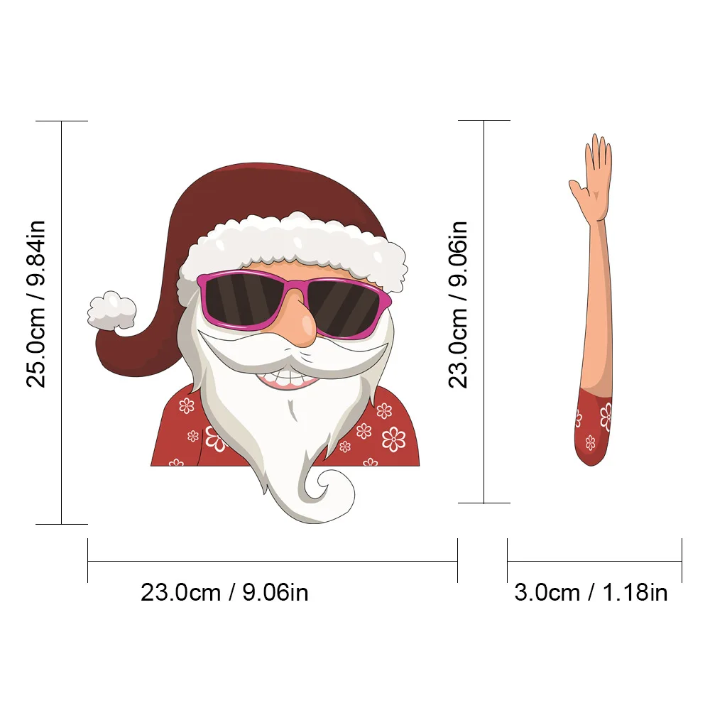 Высокое качество Рождественское украшение Санта Клаус 3D ПВХ развевающиеся автомобильные наклейки стильные оконные наклейки для стеклоочистителей заднее украшение лобового стекла