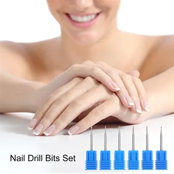 

5 Types Nail Drill Bits Multi-functional 3/32" Diamond Grinding Head Shank Drill Bit DIY Rotary Burr Mills Nail Remover Tools